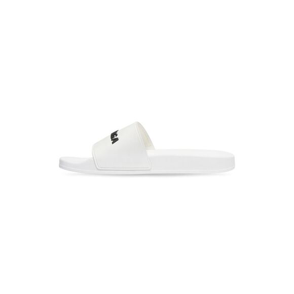 BALENCIAGA MEN'S POOL SLIDE SANDAL IN WHITE BLACK - Picture 3 of 14